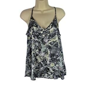 Patterson J Kincaid Cami Tank Top Womens Sz Multicolor Abstract Art Strappy Boho